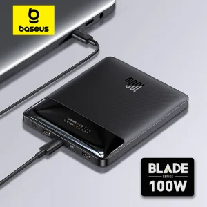Baseus 100W Power Bank 20000mAh Tipo C PD Caricabatteria esterno portatile Powerbank a ricarica rapida per notebook con cavo da 100W
