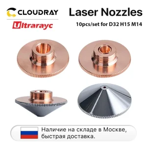 Ultrarayc 10 pz/set Testa di Taglio Ugello Laser Singolo Doppio Strati Cromati D32 Calibro 0.8-6.0mm per Raytools Testa Laser