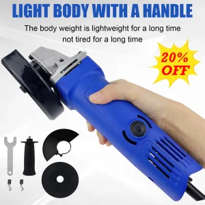 Smerigliatrice angolare professionale con filo smerigliatrice angolare da 900W per taglio, levigatura, lucidatura e molatura, velocità di 12000 giri/min, disco da 115mm