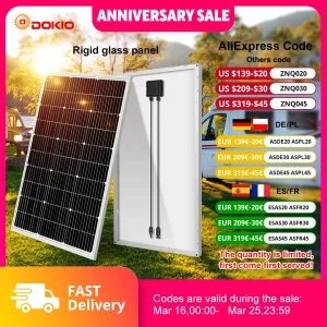 Dokio 18V 400W Impermeabile Nuovo Set di pannelli solari rigidi Controller per carica domestica Batteria per auto 12V Monocristallina Cina