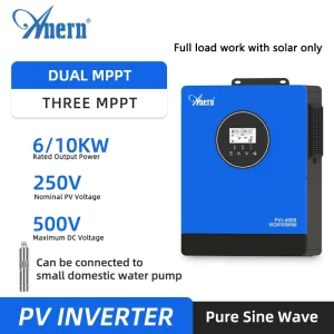 Anern 6KW 10KW Fotovoltaico Inverter Solare Doppio Tre MPPT 220Vac 1.5P 3P Motore 2/3PV Inverter Max 500Vdc