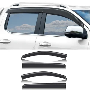 4 Pezzi Deflettori Antipioggia e Antivento per Finestrini Volkswagen VW Amarok 2023-2026, Protezione Meteo per Auto Doppia Cabina, Nero Fumé