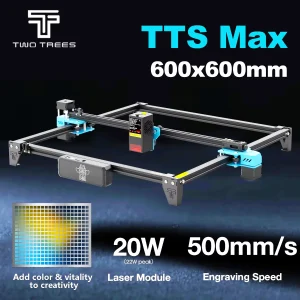 Twotrees TTS-20 Max Macchina per incisione laser su metallo 600x600mm Area di lavoro Macchina da taglio laser per il taglio di legno in pelle acrilica MDF