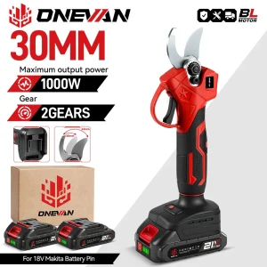 Forbici Elettriche Senza Fili ONEVAN 30mm, Cesoie Elettriche per Potatura Alberi da Frutto, Utensile da Giardino Compatibile con Batterie 21V 18V