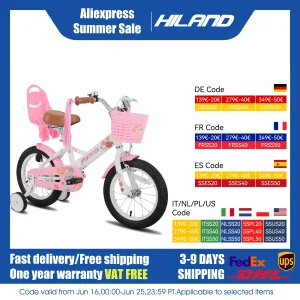 JOYSTAR Little Daisy Bicicletta per bambini per ragazze dai 2 ai 7 anni, Bici con sedile e stelle filanti per bici da bambola, Bici con bandiera e targa