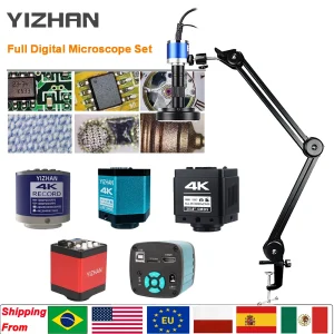 Microscopio Digitale Elettronico Yizhan HD 1080P 4K Ultra 2K HDMI Microscopio USB VGA Lente 150X Distanza di Lavoro 5-100cm con Treppiede