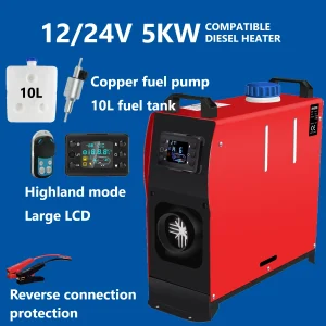 Riscaldatore Diesel 12V 5KW, Riscaldatore per Auto 24V 5000W con Basso Consumo di Carburante, Riscaldatore ad Aria Diesel con Termostato LCD, Webasto 8KW per Camion, Barca, Auto
