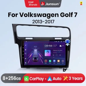 Junsun Wireless CarPlay Android Auto Car Radio per VW Volkswagen Golf 7 2013-2017 GPS Multimedia 2 din Systems Stereo