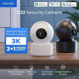 Telecamera di Sicurezza Interna IMILAB C22 3K – 360° °   Telecamera Domestica con Visione Notturna a Colori per Monitoraggio Bambini/Animali Domestici, WiFi6 con Rilevamento AI