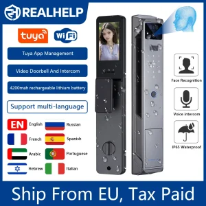 IP65 Waterproof Tuya APP Control 3D Face Recognition WiFi Smart Locks con videocamera Video campanello uso esterno serratura della porta