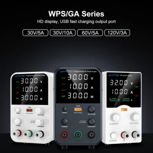 Wanptek DC Lab Alimentatore 30V 60V 120V Regolatore di tensione regolabile Tensione preimpostata Corrente Doppia tensione di ingresso 220V/110V