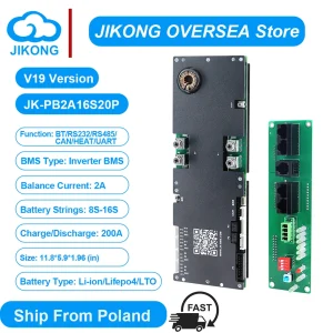 Inverter JKBMS PB2A16S20P V19 8S-16S Smart BMS 100A 120A 300A per Batterie LiFePo4 Li-Ion LTO 24V JIKONG BMS 1A 2A con Bilanciamento Attivo