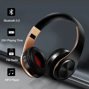 Auricolari stereo HIFI Cuffie Bluetooth Cuffie musicali FM e supporto per scheda SD con microfono per dispositivi mobili Xiaomi Iphone Sumsamg Tablet