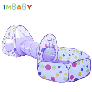IMBABY 3 in 1 Palline per bambini Piscina Giocattoli Tenda Tunnel strisciante Pieghevole Baby Ballon Box Tenda per bambini Palla Pit Parco giochi per bambini