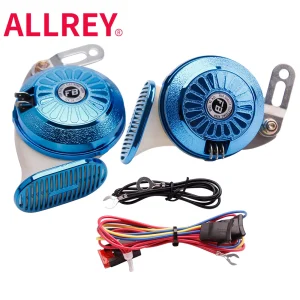 ALLERY 2 pz/Kit lumaca tromba d’aria 12V Super rumoroso tre toni impermeabile lumaca elettrica clacson per camion moto accessorio Auto