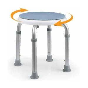 Sgabello girevole Sedia da bagno antiscivolo 6 marce Altezza regolabile Donna incinta Anziani Vasca da bagno Sedia da doccia Sedile Bagno sicuro