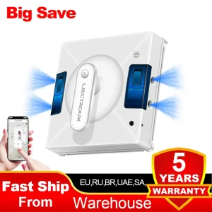 Robot Lavavetri Liectroux YW509, Spruzzo d’Acqua a 4 Vie, Robot Pulisci Finestre per Pavimenti in Vetro, Pareti in Vetro, Robot Aspirapolvere per Finestre, Navigazione Intelligente, Triplo Sistema di