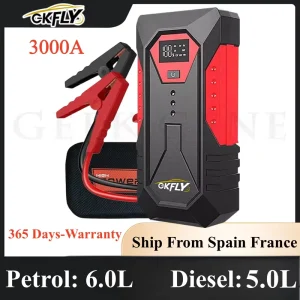 GKFLY 2000A 3000A 4000A Avviamento di emergenza per auto Grande banca di potere Batteria per auto Booster 12V Dispositivo di avviamento per auto per Benzina 6.0L Diesel 5.0L