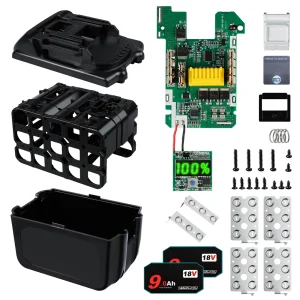 Custodia per batteria per Makita 18V 9Ah 6Ah batteria per elettroutensile Shell Box Set di accessori con scheda PCB BMS può installare 15 18650 celle
