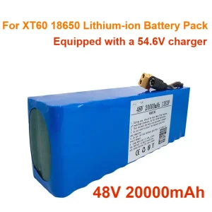 Per XT60 18650 pacco batteria agli ioni di litio 20Ah adatto per caricabatterie da 54.6V con BMS nuovo 48V 20000mAh 500W 13 s3p