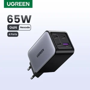 UGREEN 65W GaN Caricatore 4 Porte USB C Caricatore Veloce Ricarica Rapida 3.0 PD 3.0 Per MacBook Air Laptop Tablet iPhone 16 15 14 Pro Max
