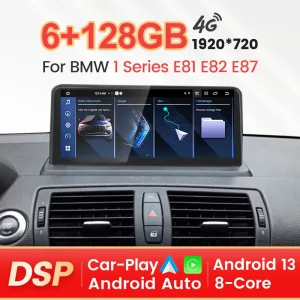 EU Warehouse Android 14 8-Core Wireless Carplay Auto 4G autoradio per BMW serie 1 E81 E82 E87 E88 2005 – 2012 lettore multimediale car player android auto multimedia BT Wifi autoradio 2din android