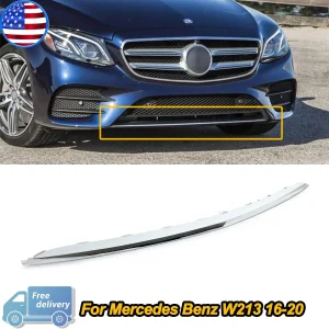 Chrome Paraurti Anteriore Inferiore Trim per Mercedes Benz Classe E W213 E200 E220 E250 E300 E350 2016 2018 2018 2019 Labbro Splitter Anteriore