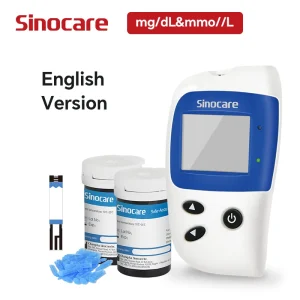 Sinocare Safe Accu2 Glucometro per diabete GLM con 50 strisce reattive 50 lancette Misuratore di glicemia nel sangue Test dello zucchero nel sangue