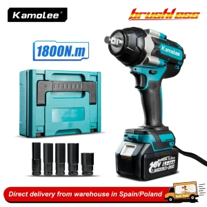 Kamolee 1800 NM Coppia elevata DTW700 Avvitatore elettrico a batteria senza spazzole 1/2 in batteria agli ioni di litio per batteria Makita 18V