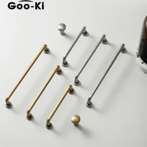 Goo-Ki Maniglie moderne in bronzo nero argento Maniglie per armadi Maniglie per porte da cucina Manopole per cassetti Maniglia per armadio per ferramenta per mobili