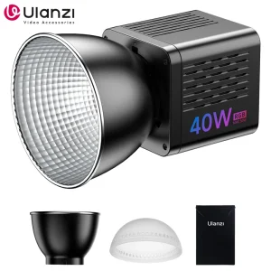 Ulanzi L024 40W RGB COB Video Light 0-359 ° RGB Full Color 2500-6500K luce di riempimento bicolore 3400mAh Mini bokens Mount COB Light