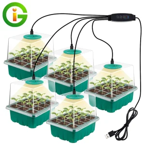 Kit Completo per Semina con Luce LED a Spettro Completo, Umidità Regolabile, Sistema per Germinazione Piante da Interno, Serra e Vivaio