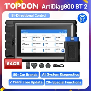 TOPDON Artidiag800 BT 2 OBD2 Strumento diagnostico per auto professionale Scanner automobilistico Strumento di scansione per tutti i sistemi ECU