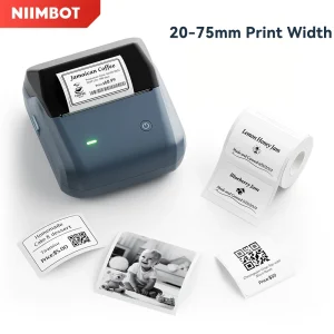 Niimbot B31/B3S 20mm-75mm Larghezza Etichettatrice Adesivo Termico Portatile Stampante di Carta Bussiness Codice A Barre Abbigliamento Stampante di Gioielli
