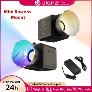 Ulanzi ML100Bi ML100RGB 100W COB Luce video 2700K-6500K Bicolore 360 °   Kit LED per studio fotografico RGB CRI 95+ per Live-streamin