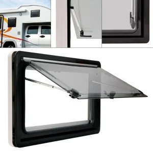 Accessori per roulotte con finestra push-out incernierata in alluminio 900 * 500MM / 450x500MM per camper e rimorchio