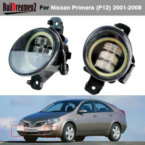 2 X Auto Destra + Sinistra Angel Eye Gruppo fendinebbia per Nissan Primera P12 2001-2008 Lente LED Nebbia Lampada di marcia diurna DRL 30W 12V
