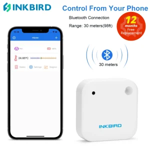INKBIRD 3 tipi di IBS-TH2 Termometro e igrometro Bluetooth intelligente Sensore di umidità della temperatura per la presa dati della stazione meteorologica domestica