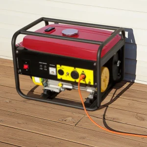 Serbatoio Carburante Universale Rosso da 4 Galloni (15L) per Generatore, 54.8*36*10cm, con Tappo Cromato e Indicatore, Compatibile con EC2500