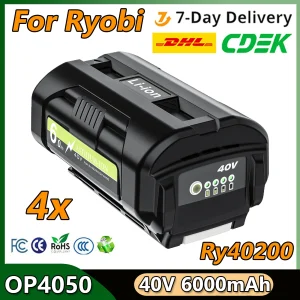 Per Ryobi OP4050 6000mAh Batteria agli ioni di litio OP4026 OP4030 OP4040 OP4060A OP40201 OP40301 40V Batteria di ricambio per utensili elettrici a batteria
