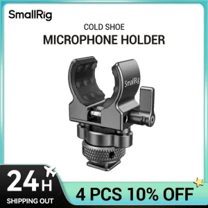 SmallRig Morsetto per microfono per pattino freddo a sgancio rapido Supporto per microfono per pistola con silicone morbido per assorbire urti e rumore BSM2352