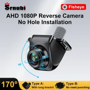 Telecamera posteriore per auto 170 gradi Fish Eye Visione notturna Nessuna punzonatura AHD 1920 * 1080P CVBS NTSC PAL Obiettivo di parcheggio di backup universale