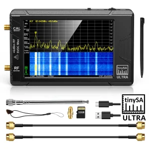 2023 Nuovo display portatile da 2,8″ Analizzatore di spettro minuscolo TinySA ULTRA Display da 4″ da 100kHz a 5,3GHz con scheda da 32 GB Versione V0.4.5.1