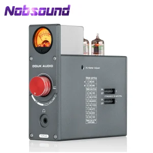 Nobsound 5725 Valvola Tubo Phono Preamplificatore da palco Preamplificatore audio stereo per TV/MP3/telefono Amplificatore per cuffie con misuratore VU