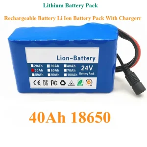 Batteria ricaricabile 40Ah 18650 batteria agli ioni di litio con batteria al litio Chargerr 24v 6 s2p