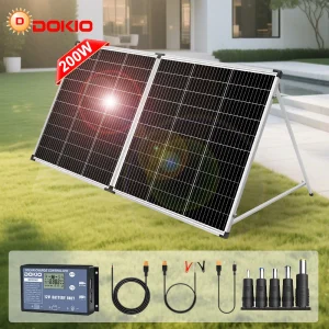 Pannello solare pieghevole DOKIO 18V 200W Rigi + regolatore di carica 20A 12V Pannelli celle fotovoltaiche pieghevoli/kit caricabatterie sistema completo