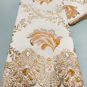 Tessuto di pizzo tulle nigeriano damascato africano 2025 ricamo di alta qualità abito da festa abito broccato jacquard da sposa 5 metri F3895