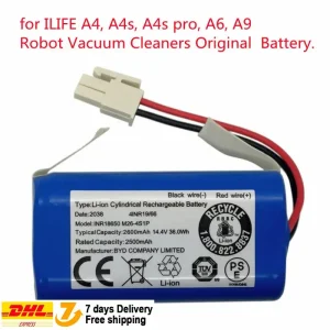 Batteria al litio originale 14.8V 2600mah per ILIFE A4 A4s V7 A6 V7s Plus Robot aspirapolvere INR18650 M26-4S1P batteria