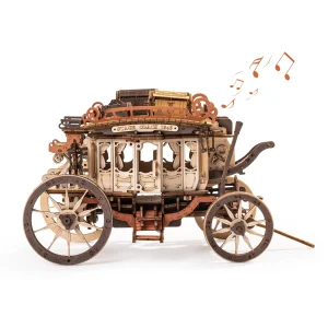 Robotime Rokr Stagecoach Carillon Puzzle in legno 3D per adulti Compleanno Regalo per il giorno dell’anniversario Hobby STEM Kit Modello Facile da costruire