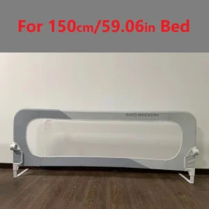IMBABY 150CM Guardrail per letto Barriera di sicurezza per bambini regolabile Barriera per letto pieghevole con un clic per bambini Sicurezza per bambini che dormono